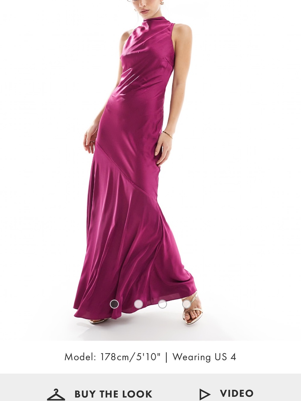 ASOS UK backless asymmetric high neck maxi dress in plum